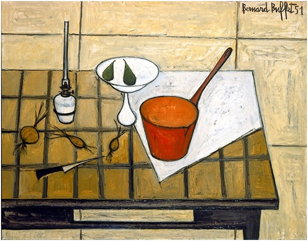 La casserole rouge (1951), oil on canvas, 114 x 146 cm, Musée Bernard Buffet