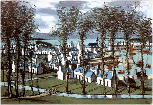 Audierne, vue sur le port, 1973